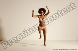 Underwear Gymnastic poses Woman Black Moving poses Slim medium brown Dynamic poses Academic